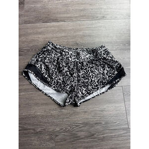 Lululemon Black White Floral Athletic Shorts S